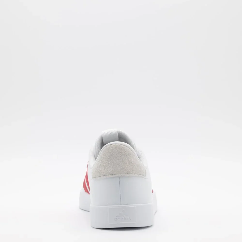 Adidas Men's Cushioned Comfortable Suede VL Court 3.0 Sneakers White/Red Size 9‎